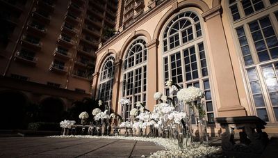 Crystal and floral centerpieces at The Ritz-Carlton Naples
