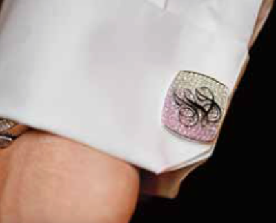 Custom cuff-links gifted to groom by bride