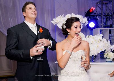 Couple sharing a champagne toast