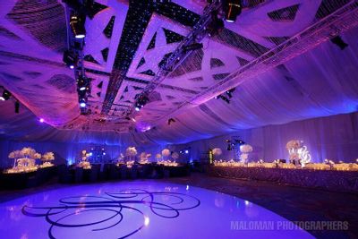 Monogrammed white dance floor at The Ritz Carlton Naples