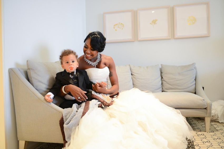 Bride & her ring bearer prior the ceremony 