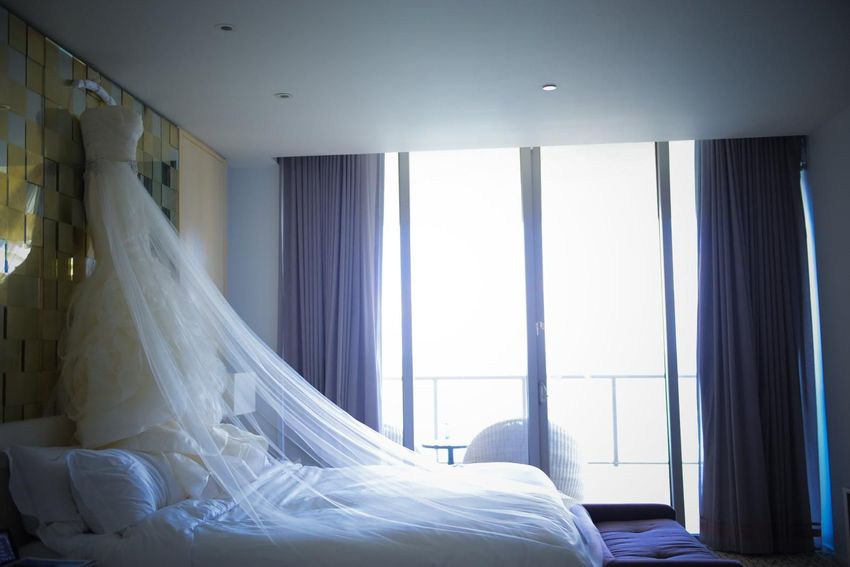 Dreamy Vera Wang wedding gown display 