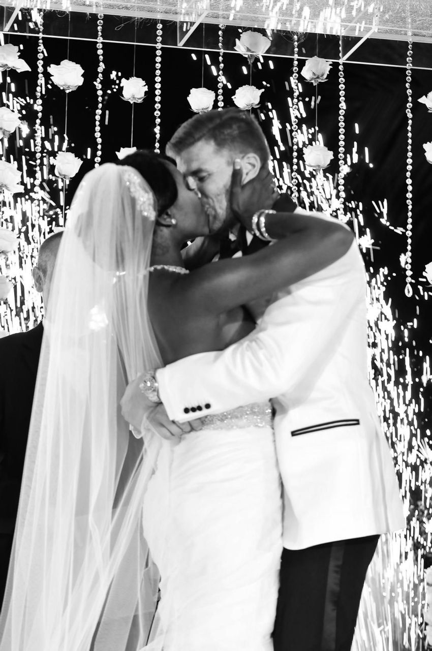 Couple first kiss as husband and wife 